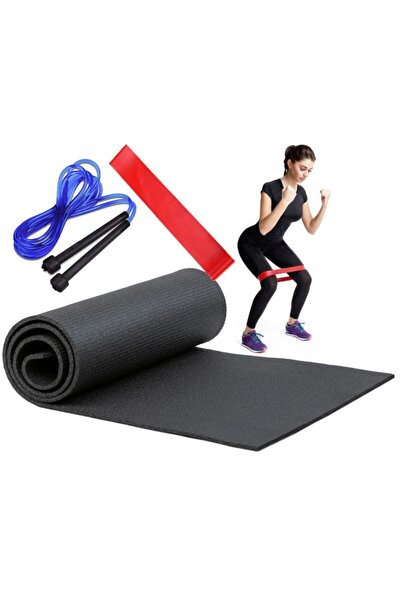 Tosima Pilates Minderi Aerobik Bandı Sert Diremç Kırmızı Atlama Ipi 3 Parça P...