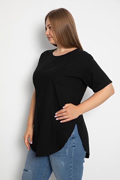 DONEX Women's Plus Size Slit T-Shirt