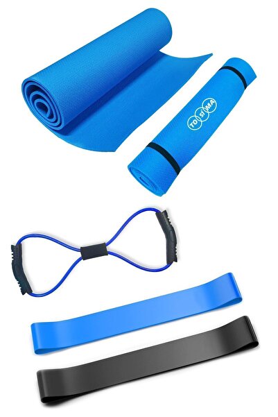 Tosima Pilates Minderi 2'li Direnç Bandı Atlama Ipi Ve Sekizgen Egzersiz Lastiği Pilates Seti