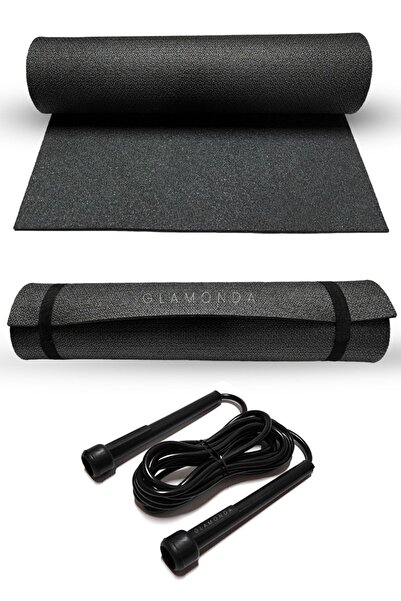 Glamonda Pilates Yoga Matı 7 Mm Ve Atlama Ipi Pilates Egzersiz Seti Evde Spor...
