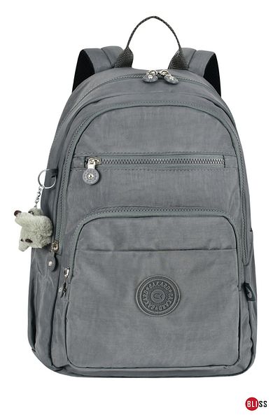 Bliss Γκρι Unisex Daily & School Αδιάβροχο υφασμάτινο σακίδιο πλάτης