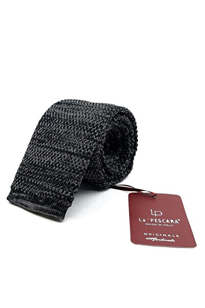 La Pescara Μαύρη - Γκρι Πλεκτή Γραβάτα ÖR8367