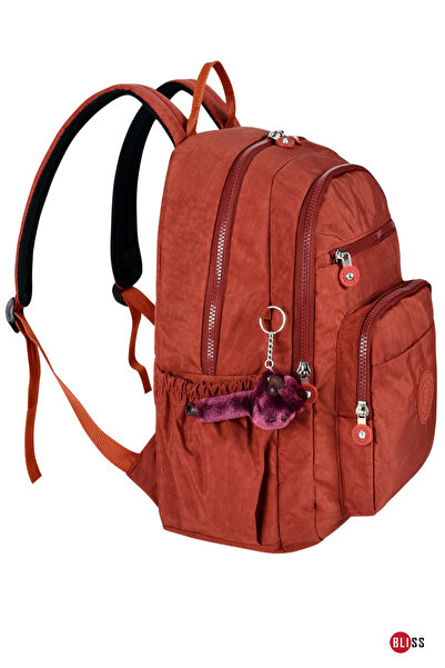 Bliss Gray Unisex Daily & School Waterproof Crinkle Fabric Backpack