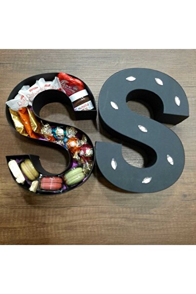 LADİJİTAL BASKI ÇÖZÜMLERİ Taşlı Harf Kutuda Çikolata Hediye Seti 48 Cm