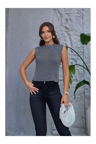 Elif Özbey Butik Anthracite Knitwear Sweater - Back Button