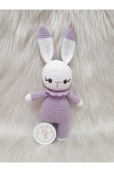 On marifet yün ve hobi dünyası Amigurumi Organik Örgü Oyuncak Lila Tavşan