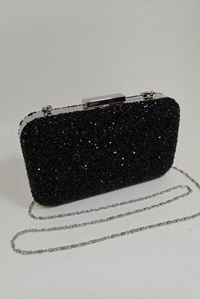 PARKTAN حقيبة يد نسائية باللون الأسود مرصعة بالأحجار من ياكاموز