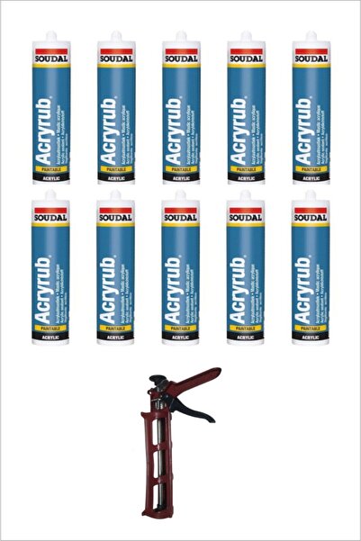 Dekor Panel Soudal Silikonize Akrilik Mastik Beyaz 500gr 10 Adet 1 Adet Tabanca