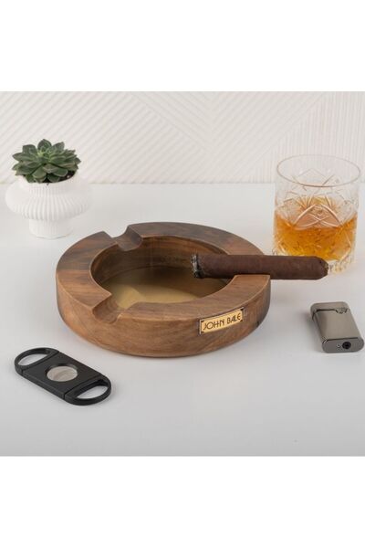 NOWACLUB Ahşap Yuvarlak Puro Küllüğü