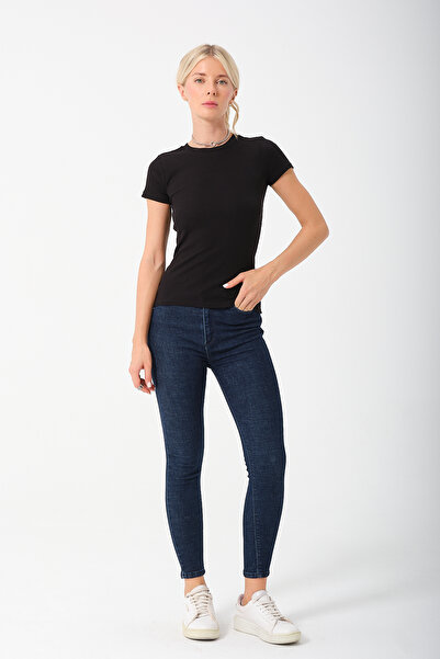 PUNKY CAT Women's Black Short Sleeve Full Length Basic Camisole T-Shirt