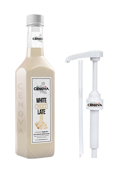 Cenova Beyaz Çikolata Kahve-Kokteyl Şurubu 1000 ML Gurme Seri Pompa Dahil
