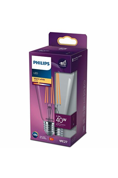 Philips Filament Ampul Şeffaf 40 W Sarı Işık ST64 E27