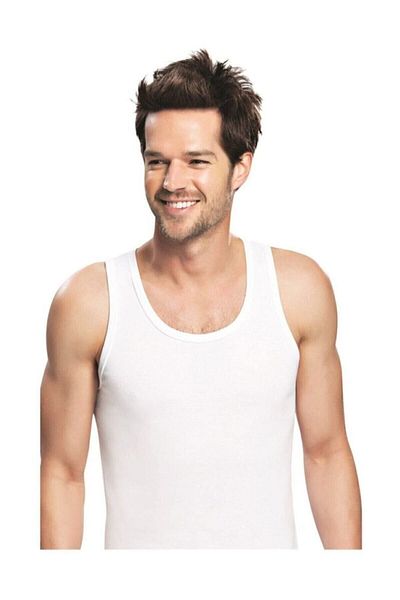 Momslab White Men's Tank Top - Pack of 3, 100% Cotton