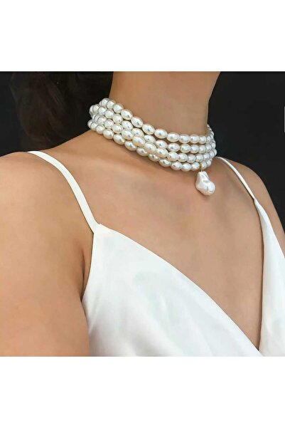 İPAR AKSESUAR CHOKER ŞIK İNCİ KOLYE