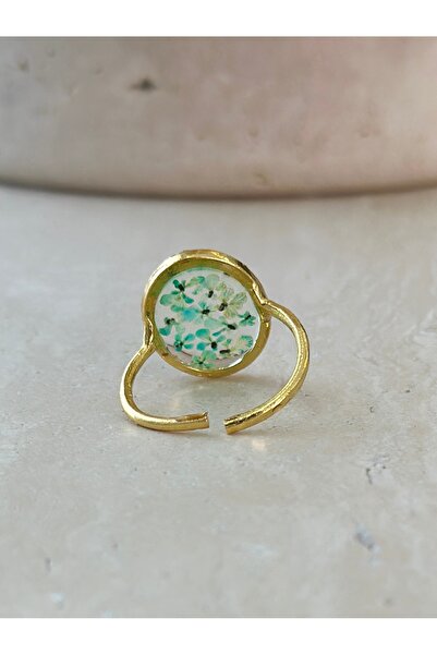 Fiorel Design Gerçek Çiçekli Reçine Yüzük - Tiny Garden Oval