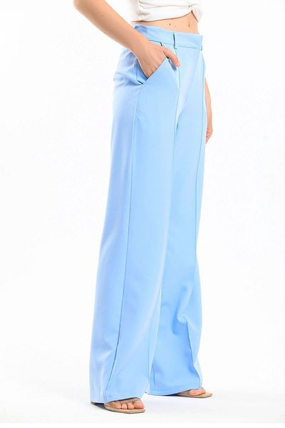 Sense Pantaloni largi din țesătură Hürrem cu cusături ornamentale |   Pnt34239 Albastru