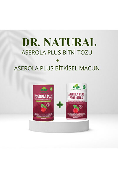 DRNATURAL Aserola Plus Bitki Tozu 150 gr. ve Aserola Bitkisel Prebiyotik Macu...