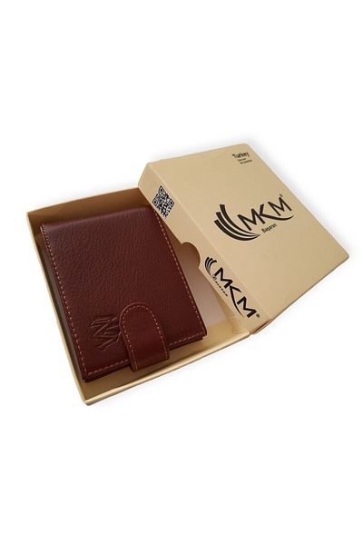 MKM Luxury Leather Card Holder Wallet - Horizontal Snap Model