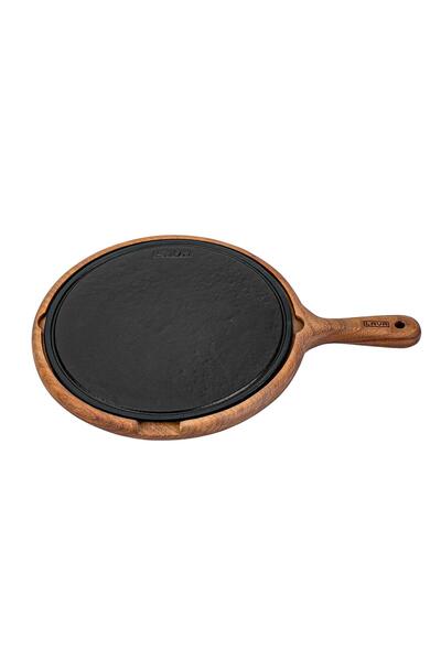 Lava Cast Iroko Serving Board and Cast Iron PlateSize (Ø) 34cm