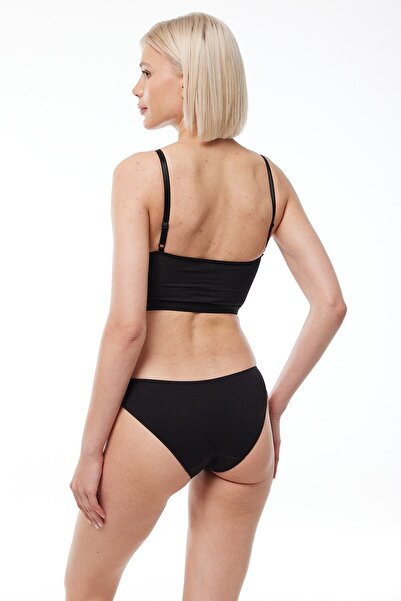 Malabadi Chiloți negri pentru femei, 2 pachete, în modal, cu talie joasă, 183