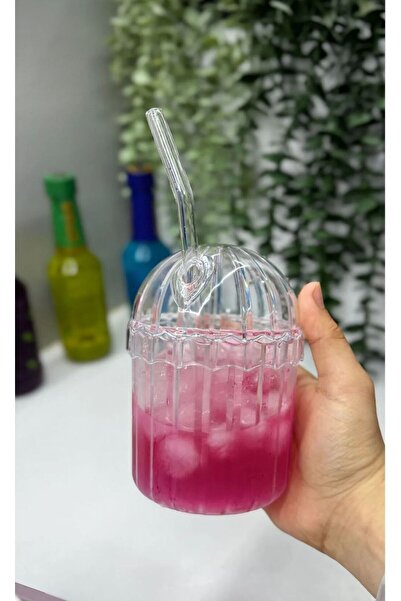 M Mimoza Park Mica Plastic Oval Cup - Heat Resistant, with Lid, 430 ml Coffee and Presentation Cup