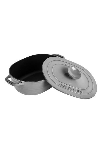 Lava Magolik Series CastOvalPot with Iron Lid - 24x33cm