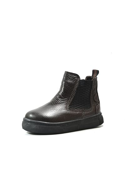 Onlo Ayakkabı R.246 Genuine Leather Brown Zippered Orthopedic Baby Boy Boots