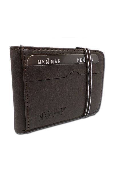 MKM MAN Dark Brown Elastic Card Holder Wallet