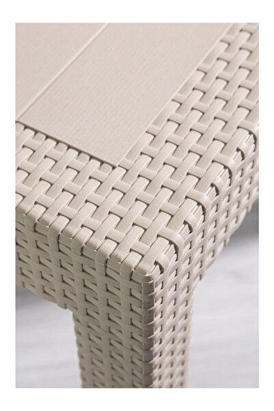 ZİYNET HOME Rattan Masa 90x150 Camsız Masa - Bahçe balkon teras 1. Kalite Büyük Boy