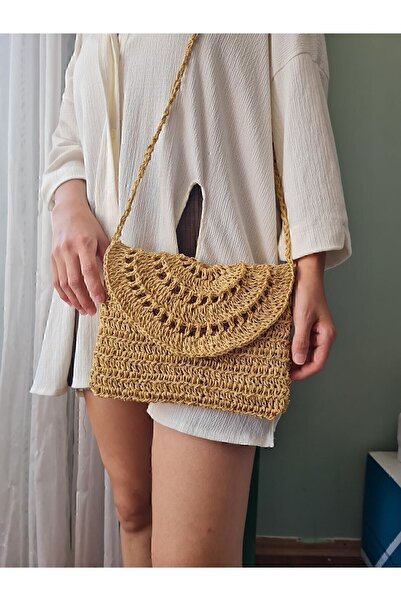 EHF LifeStyle KADIN OMUZ ÇANTA / HASIR ÇANTA / YAZLIK ÇANTA / OMUZ ÇANTA/ ÖRME ÇANTA