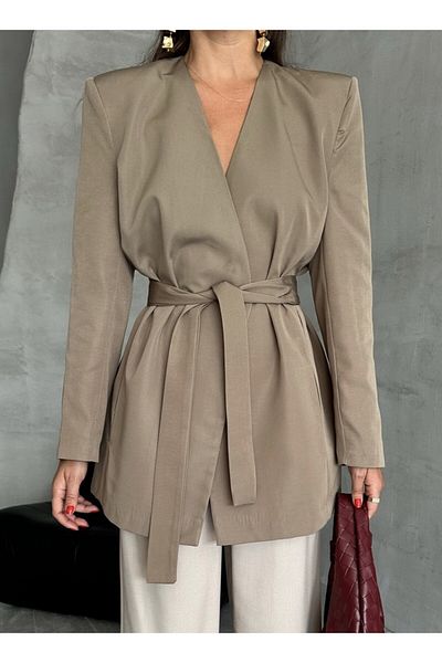 Laluvia Khaki Elegant - Stylová bunda s páskem