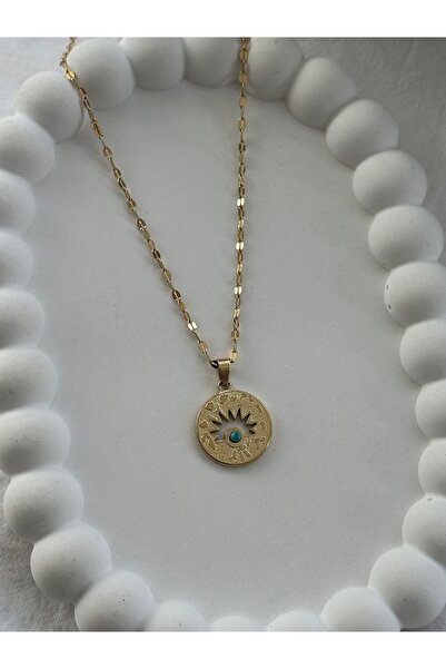 Brillo Çelik Vintage Gold Kolye