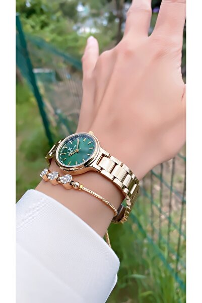 Daniel Klein Altın Renk Su Geçirmez 2 Yıl Garantili Kadın Kol Saati - Bileklik Hediyeli