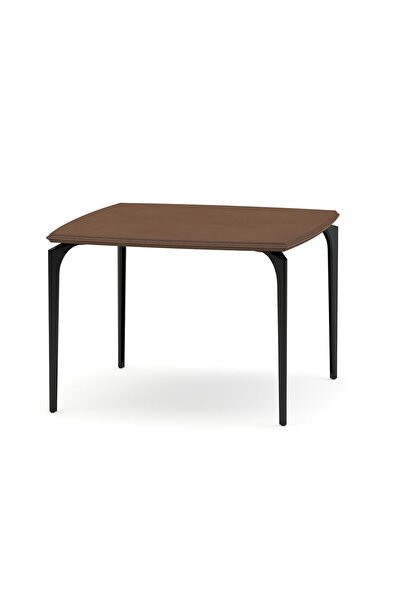 Bürotime Arte Sehpa, Bold Deri, Kare, Taba & Siyah