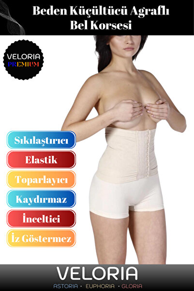 Premium Seri 2 Beden İncelten Vücut Şekillendirici Toparlayıcı Sıkılaştırıcı Agraflı Bel Korsesi