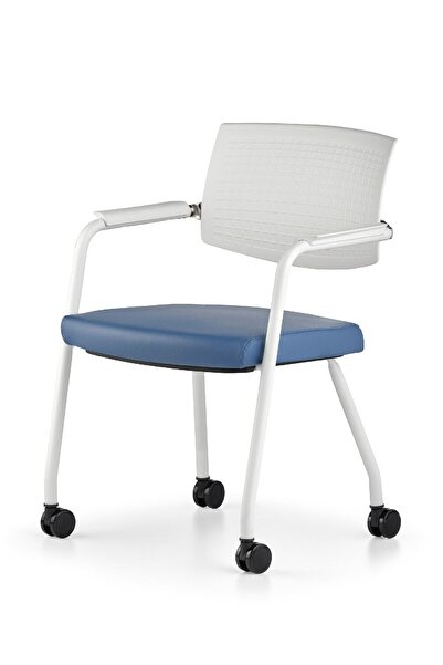 Bürotime Point 4 Tekerli Çalışma Koltuğu Mavi/beyaz
