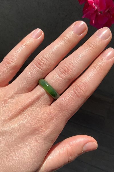 Natural Jewelleryy خاتم العقيق الأخضر من الحجر الطبيعي
