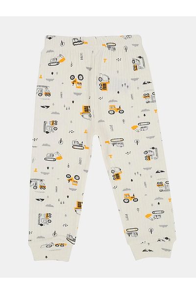 LC Waikiki LUGGİ BABY Elastic Waist Printed Baby Boy Tracksuit Bottom 2-Piece