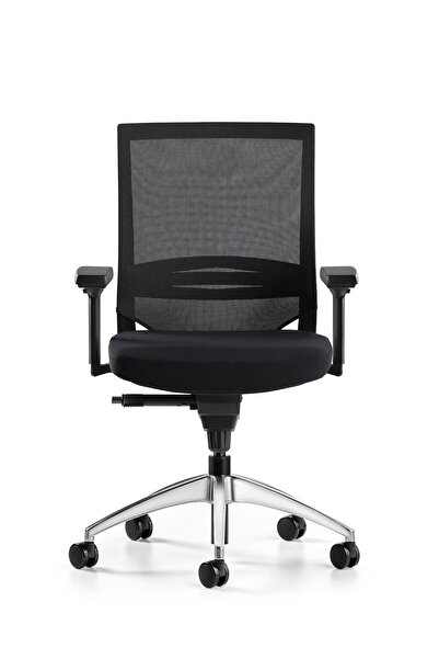 Bürotime Cozy Çalışma Koltuğu - 3d Kol - Alüminyum Ayak - Siyah