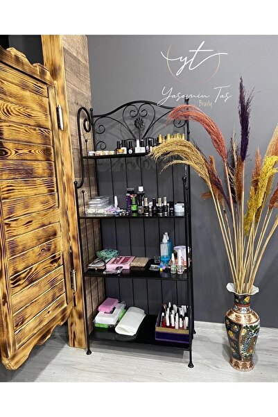 Ferforje Naz tasarım Naz Tasarım Ferforje Dekorasyon 4 Katlı Çok Amaçlı Düz R...