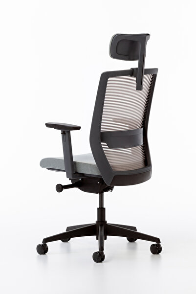 Bürotime Bold Çalışma Koltuğu, Plastik Ayak, Gri & Irmak