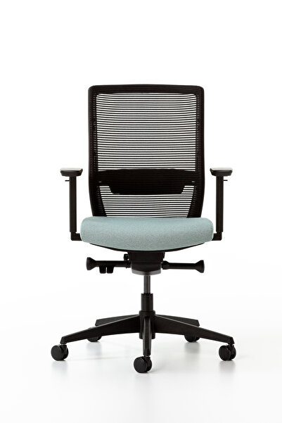 Bürotime Bold Çalışma Koltuğu, Plastik Ayak, Siyah & Irmak