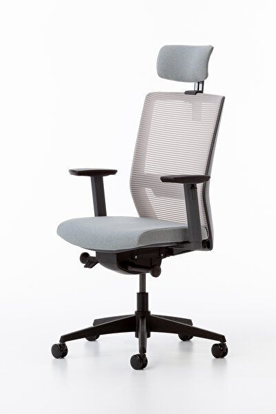 Bürotime Bold Çalışma Koltuğu, Plastik Ayak, Gri & Irmak