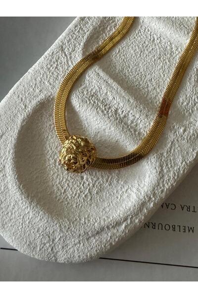 Rossetto Atelier Altın Kaplama Aslan Figürlü İtalyan Zincir Kolye