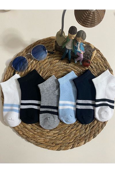Hobins Sportswear Company Boy's Circle mintás bakancsok zokni 6 pár főiskolai zokni
