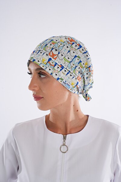 Nur Medikal Giyim Tesettür Panda Ayı Kardeşler Desenli Cerrahi Bone Doktor Sa...