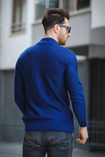 Oksit Чоловічий светр Seka 509 Чоловічий тонкий облягаючий сотовий жаб'ячий светр з половиною рибалки