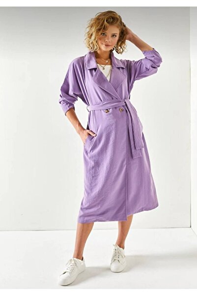 Pasaklı Giyim Kadın Ekstra Bol Kesim Kemerli Cepli Düğmeli Yumuşak Dokulu Uzun Trençkot Hırka 3335370