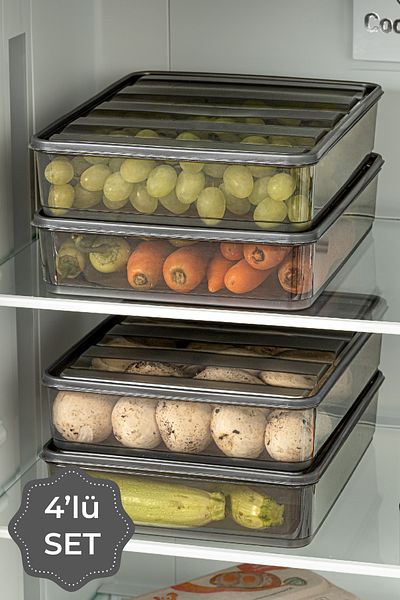 Vienev Bella 4-Piece Refrigerator Organizer - Large Storage Container