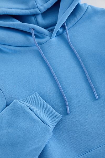 Trendyol Collection Modrá fleecová klokaní mikina s kapucí – Regular Fit Tmnaw20sw0163